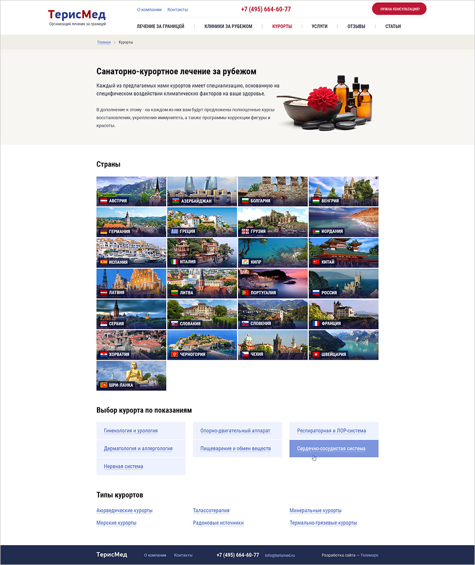 Список курортов terismed.ru
