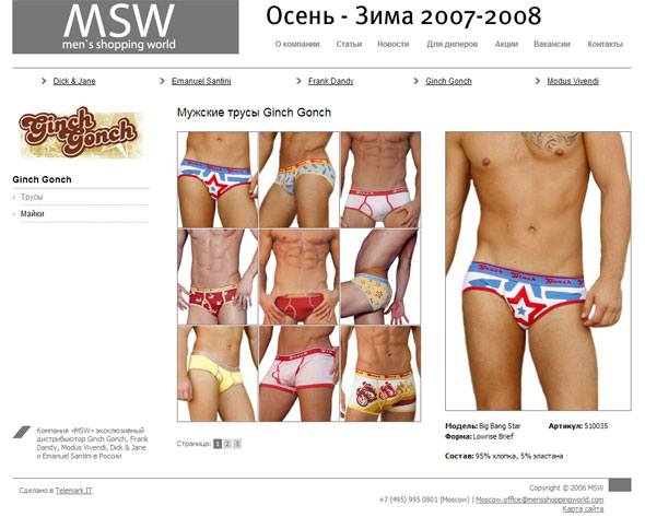 Сайт компании «MSW»